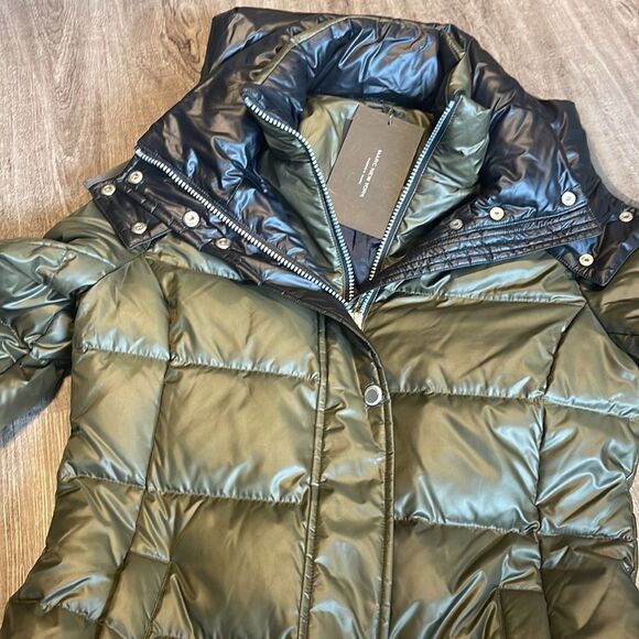 Marc New York Quilted Hood Parka-OLIVE-Small - Picture 2 of 3